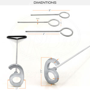 Juego de 3 marcadores de ganado de acero inoxidable con números del 0 al 8, 9 dígitos de aleación de aluminio, 6 invertidos, 9 para marcar ganado - Product Image 5