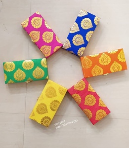 Vibrant touch tradition to celebrations with handcrafted fabric jewellery and gift <b>box</b> set beautifully wrapped in brocade fabric - Product Image 1