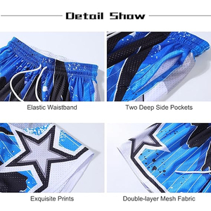 กางเกงบาสเก็ตบอลชายรุ่นใหม่ล่าสุด ดีไซน์ยอดนิยม คุณภาพดีเยี่ยม ระบายอากาศได้ดี ลายดอกไม้ ผ้าหนา มีเชือกผูกเอว เหมาะสำหรับฤดูร้อน ได้รับมาตรฐาน BSCI - Product Image 6