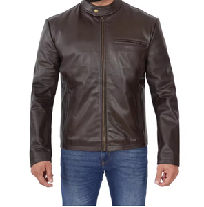 เสื้อแจ็คเก็ตหนังคอตั้งสำหรับผู้ชายสำหรับใส่ในฤดูหนาว - Product Image 1