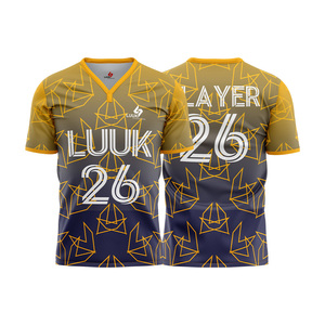 Maillots de football personnalisés OEM/ODM pour hommes, imprimés par transfert thermique, 100 % polyester, séchage rapide, évacuation de l'humidité, grandes tailles, vêtements de football - Product Image 6