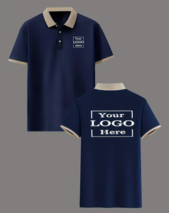 Custom Men's Navy Blue for Shirt Short Sleeve 100% Cotton Jersey Fabric Digital Printing Breathable Casual Style Button Front - Product Image 1