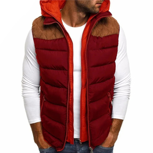 New Arrival Men's Woolen Breathable Winter Windproof Waterproof Padded <b>Vest</b> with Detachable Hood Outdoor Jacket - Product Image 4