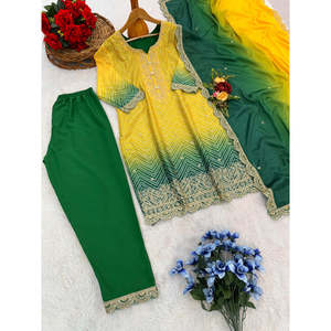 Ensemble de costume de fête pour femmes avec broderie séquentielle - Product Image 1