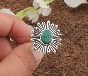 Anillo de Plata de Ley 925 con Malaquita Natural de Corte Ovalado, Anillo de Boda Clásico Hecho a Mano, Anillo con Gema Ovalada de Piedra Verde para Mujer - Product Image 3