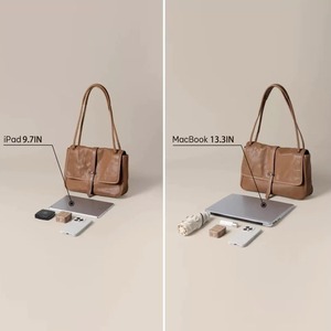 Bolso de Hombro de Cuero Genuino para Mujer, Estilo Vintage, Tipo Hobo, Bolso de Compras, Bolso con Cierre, Bolso de Trabajo, Gran Capacidad, Resistente al Agua - Product Image 6