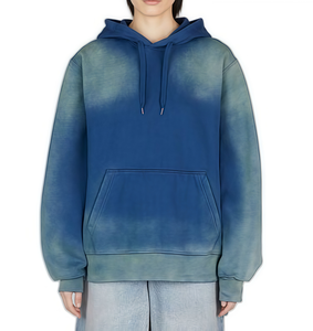 Sweat à capuche homme en coton épais, style rétro délavé, imprimé et brodé, sans fermeture éclair, avec appliqué, pour l'automne - Product Image 1