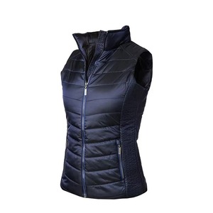 Chaleco Acolchado sin Mangas para Mujer con Cierre de Cremallera, Cortavientos, Color Sólido, para Montar a Caballo - Product Image 1