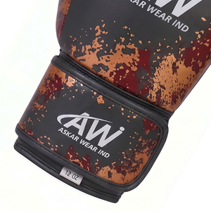 ถุงมือชกมวย Askar Wear Ind ขนาด 12 ออนซ์ หนัง PU ปิดด้วยเวลโคร ระบายอากาศได้ดี แบบเต็มนิ้ว สำหรับผู้ใหญ่ อุปกรณ์ฝึกซ้อม - Product Image 4