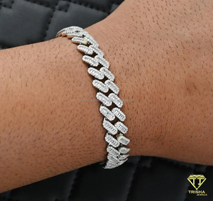 Pulsera de Lujo con Doble Hilera de Eslabones en Forma de Espina de Pescado, con Moissanita y Piedras de Color D VVS, Totalmente Cubierta de Diamantes, Joyería de Alta Gama - Product Image 5