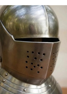Casco de Caballero Medieval con Visera, Armadura Completa de Acero para Reenactamiento, Cosplay, Regalo - Product Image 4