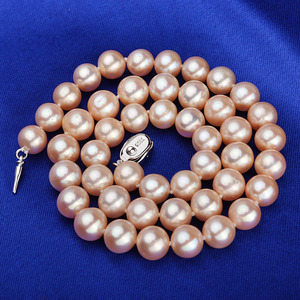 Collier de perles d'eau douce presque rondes de 9 à 10 mm, presque sans défaut, très vendu, accessoires haut de gamme pour femmes, vente en gros - Product Image 2