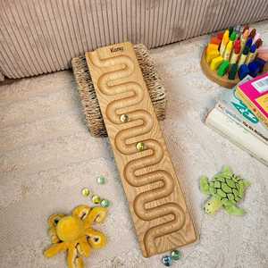 Jeu de 10 broches et 2 billes rotatives, nouveau jouet en bois écologique fait main de luxe pour enfants - vente en gros, artisanat indien - Product Image 3
