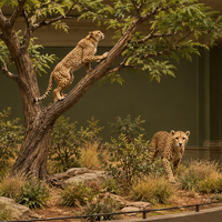 Statue de guépard personnalisée avec texture de peau détaillée, grande simulation en fibre de verre, animal félin pour l'affichage dans les grands halls