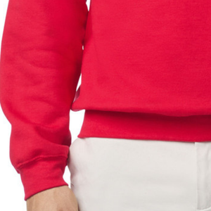 เสื้อสเวตเชิ้ตคอกลมผู้ชาย สีแดง ผ้าฟลีซเนื้อหนาปานกลาง ผสมผ้าฝ้าย สวมใส่สบาย อุ่นสบาย รับสกรีนโลโก้ ขายส่ง รับผลิตแบบ OEM ODM แบบเรียบ - Product Image 6