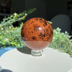 Wholesale Dynamic <b>Crystal</b> Natural Red Obsidian <b>Crystal</b> Ball Quality Semi-Precious Stone Craft Carved Gemstone Home Decoration - Product Image 6