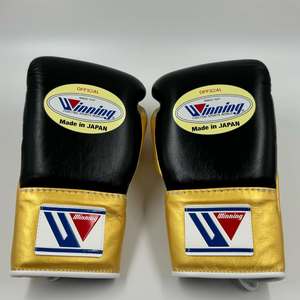 Gants de boxe Winning 14oz 16oz Argent Personnalisables à lacets avec sangle auto-agrippante Respirants Doigts entiers Cuir véritable Entraînement - Product Image 2