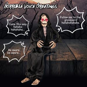 Decorazione Animata di Halloween da 1,5 Metri con Design di Grimorio Seduto e Saluti Vocali per un'Atmosfera Festiva Domestica - Product Image 6