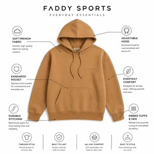 Sudadera con Capucha Unisex Color Camel Marrón, Sudadera con Capucha de Forro Polar Premium, Bolsillo Tipo Canguro, Logotipo Personalizado, Sudadera de Moda Urbana - Product Image 5