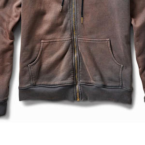 Sweat à capuche vierge personnalisable, délavé à l'acide, effet usé, coupe classique, grammage lourd, en molleton 100% coton respirant, pour l'automne, style Hip-Hop Streetwear - Product Image 5