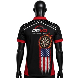 Camiseta Deportiva Personalizable ORVO SPORTS para Hombre, Manga Corta, Diseño de Dardos con Sublimación, Secado Rápido, Transpirable, Corte Regular, Blanca, Bandera de EE. UU. - Product Image 6