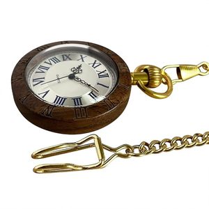 <b>Vintage</b> Pocket Watch Style <b>Wall</b> <b>Clock</b> Antique Roman Numeral Quartz <b>Wall</b> <b>Clock</b> Rustic Wooden Look Decorative Hanging <b>Clock</b> for - Product Image 2
