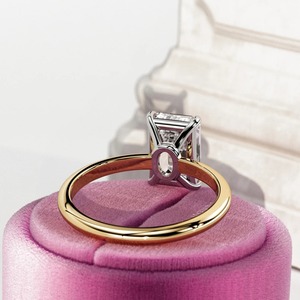 Anillo de Diamante Cultivado en Laboratorio con Corte Esmeralda, Diseño Moderno, Certificación IGI, Claridad VVS, Oro Sólido de 14k/18k para Bodas de Mujer - Product Image 5