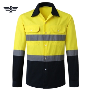 Camiseta Polo de Trabajo de Seguridad Reflectante de Poliéster de Manga Larga para Hombre, Talla Grande, Uniforme Industrial de Alta Visibilidad - Product Image 4