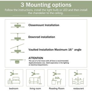 Ventilatore da soffitto da 52 pollici con pale in legno massello, luce e telecomando, motore silenzioso reversibile a 6 velocità, 3 colori - Product Image 5