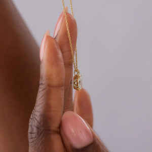 Collar con Colgante de Diamante Moissanita VVS de Corte Ovalado Chapado en Oro Amarillo de 14K para Mujer, Joyería Fina de Lujo, Regalo - Product Image 6