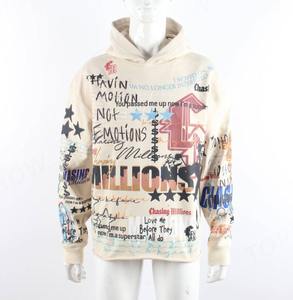 Sweat à capuche ample en molleton 100 % coton, coupe carrée, zippé, 450 g/m², avec impression numérique personnalisée, pour homme - Product Image 3