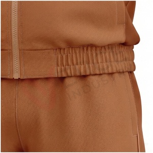 Ensemble de survêtement marron pour homme, manches longues, capuche, fermeture éclair sur le devant, couleur unie, respirant, coupe décontractée, vêtements d'automne - Product Image 5