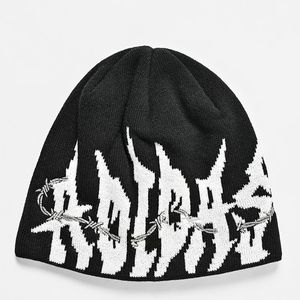 Daphina Unisex Punk Style Beanie Hat with Letter Embroidery 100% Acrylic <b>Winter</b> <b>Cap</b> for Adults Casual Wear new design 2026 - Product Image 1
