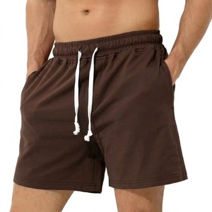 Pantalones Cortos Casuales Color Chocolate para Hombre 2026, con Cordón Elástico, para Verano, Estilo Relajado, Deportivos - Product Image 4