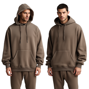 Custom 400 GSM Heavyweight Regular Fit Boxy Fleece Pullover Hoodie with Pocket 100% Cotton Anti-Pilling for Men - Product Image 2