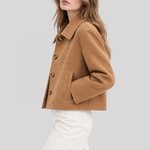 New Design Women Sheep Skin <b>Suede</b> Finished <b>Jacket</b> Elegant Soft Touch Autumn/Winter Outerwear Casual Streetwear Windproof Button - Product Image 3