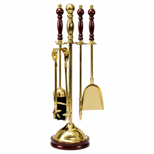 Juego de Herramientas Creativas de Latón para Chimenea, Accesorios de Hierro para Hogar, Venta al por Mayor, Set Vintage para Chimenea con Soporte, Pala, Pichón y Pinzas - Product Image 1