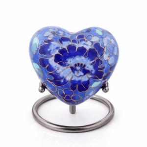 Urne funéraire en forme de cœur, couleur bleu turquoise, avec motif papillon, personnalisable, souvenir commémoratif, urne classique en forme de cœur pour cendres d'animaux de compagnie - Product Image 5