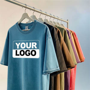 Wholesale Men's T Shirt 100% Cotton Drop Shoulder Heavyweight Oversized Custom Embroidery Printing O-Neck <b>Tshirt</b> for Men - Product Image 1