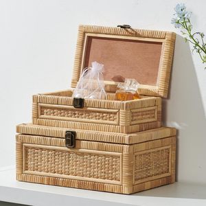 Caja de Almacenamiento de Ratán Natural de Alta Calidad, Cesta Organizadora de Mimbre con Tapa, Decoración del Hogar, Ecológica, Proveedor de Exportación OEM - Product Image 3