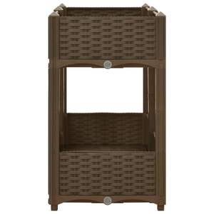Bac à fleurs surélevé en polypropylène brun durable 31,5x15,7x28,0 pouces pour fleurs et plantes - Product Image 4