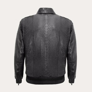 Custom Men's Python Emboss <b>Leather</b> <b>Jacket</b> Luxury Motorcycle Biker Style OEM ODM Factory Sample Service Available - Product Image 6
