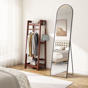 <b>Arched</b> Full Length <b>Mirror</b> 59"x16" <b>Black</b> Free Standing or Wall Mounted Rectangle Floor <b>Mirror</b> - Product Image 2
