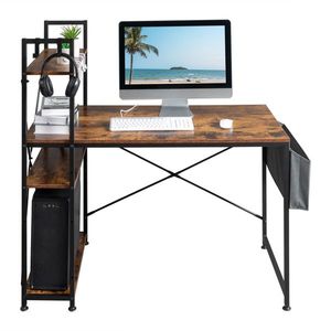 FCH Retro Color 120*60*120cm Computer Desk Particleboard Paste Triamine H Type Non Woven Bag USB Power Port Non Toxic Material - Product Image 4