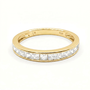 Hot Sale Classic Trendy Silver 925 Sterling Zirconia Rhodium Plated 4-Layer Plated <b>Couple</b> Band <b>Ring</b> Jewelry for Men Women - Product Image 3
