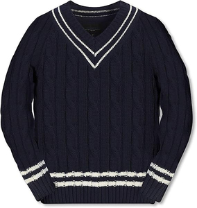 2026 <b>Women's</b> V-Neck Cable Knit <b>Cardigan</b> <b>with</b> Contrast Trim <b>Pockets</b> and Buttons - Product Image 5