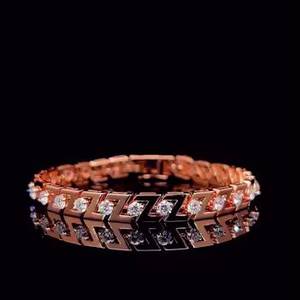 Women's Rose <b>Gold</b> Diamond Bracelet Round Brilliant Cut Natural Diamonds Luxury Everyday Wear <b>Bangle</b> Jewelry Bracelet - Product Image 1
