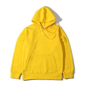 Sudadera con Capucha Amarilla para Mujer, Color Sólido, 100% Algodón, Tejido de Punto, Manga Larga con Bolsillos, Ropa Casual de Otoño, Transpirable - Product Image 1