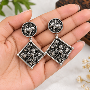 Pendientes Colgantes de Plata Oxidada con Piedra Monalisa, Estilo Antiguo, Regalo de Boda, Joyería para Mujer, Alta Calidad, Biselado, al Mejor Precio - Product Image 6