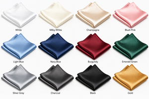 Elegante Pañuelo de Bolsillo de Seda 100% Color Marfil, Accesorio para Boda - Product Image 4